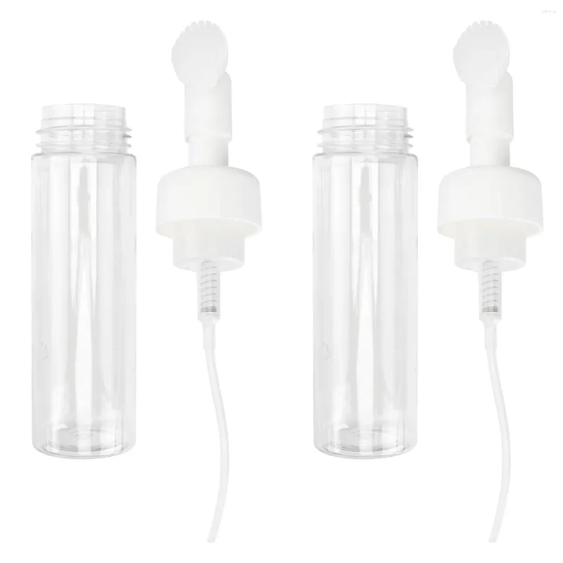 Opslagflessen 2 pc's mini -plastic containers flessen schuimende onderzeeërmelk Makige douchegel Dispenser Cosmetica Travel