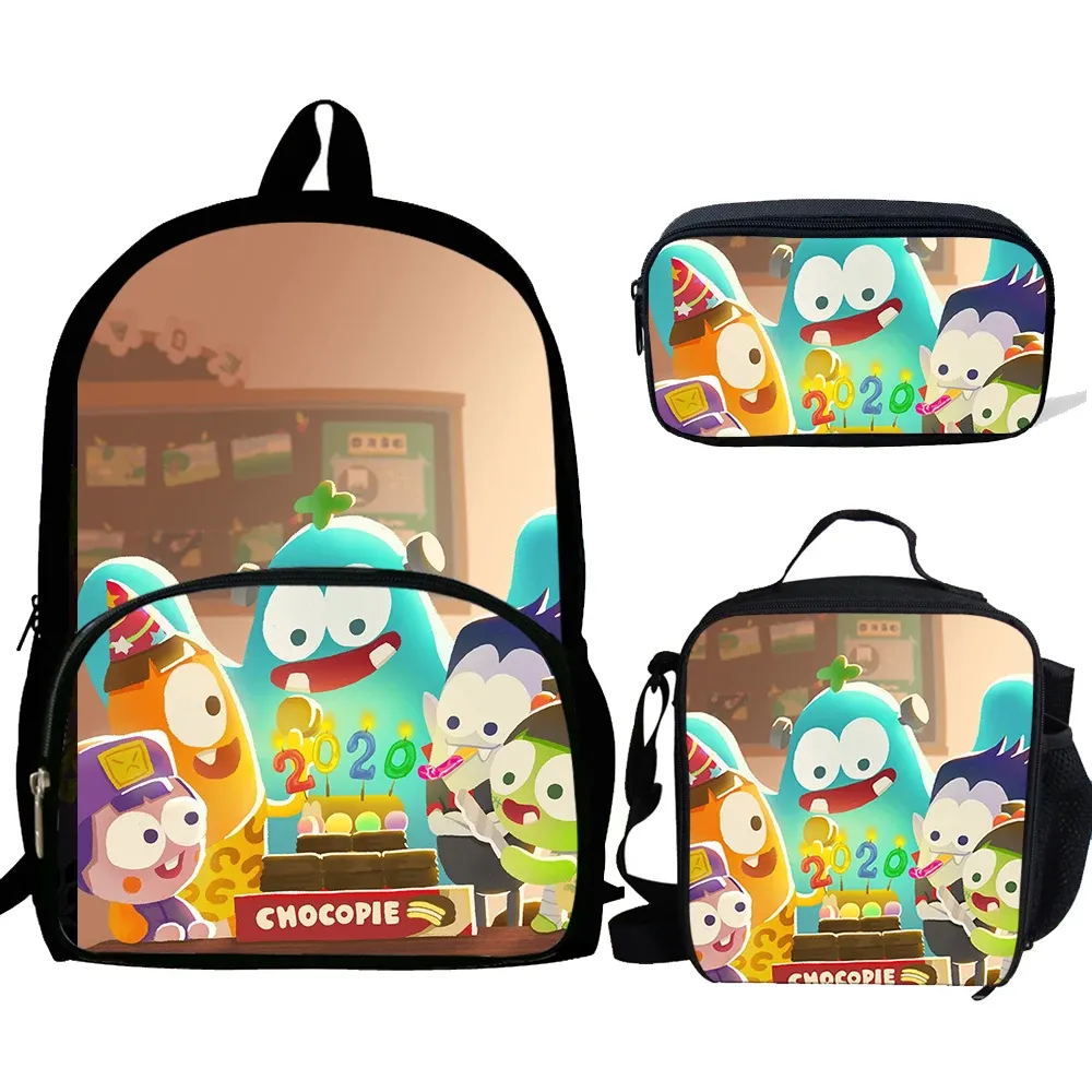 Sacs 3pcs mochila onekiz le sac à dos imprimé Spookiz show pour garçons sacs d'école pour enfants