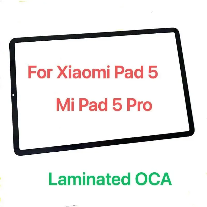 パネルガラス + oca 11 "xiaomiパッドのオリジナル5 /パッド5 pro / 5g xiaomi mi pad 5タッチスクリーンフロントカバーレンズパネル交換