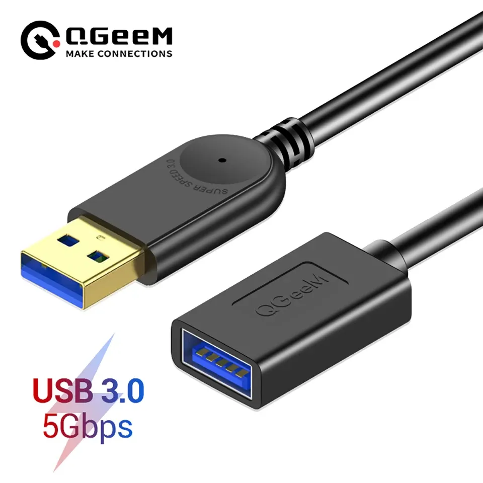 Accessori QGEEM USB Extension Cavo Cavo Super Velocità USB 3.0 Cavo da maschio a femmina 1M 2m 3m Dati Sync USB 2.0 Extender Cord Extension USB