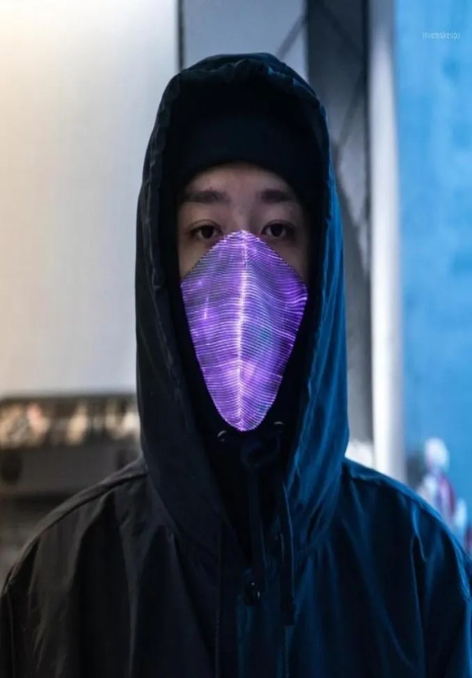 Masque anti-poussière LED Masque lumineux avec masques de charge USB 7 couleurs modifiables pour Break Dance DJ Party Halloween11133392