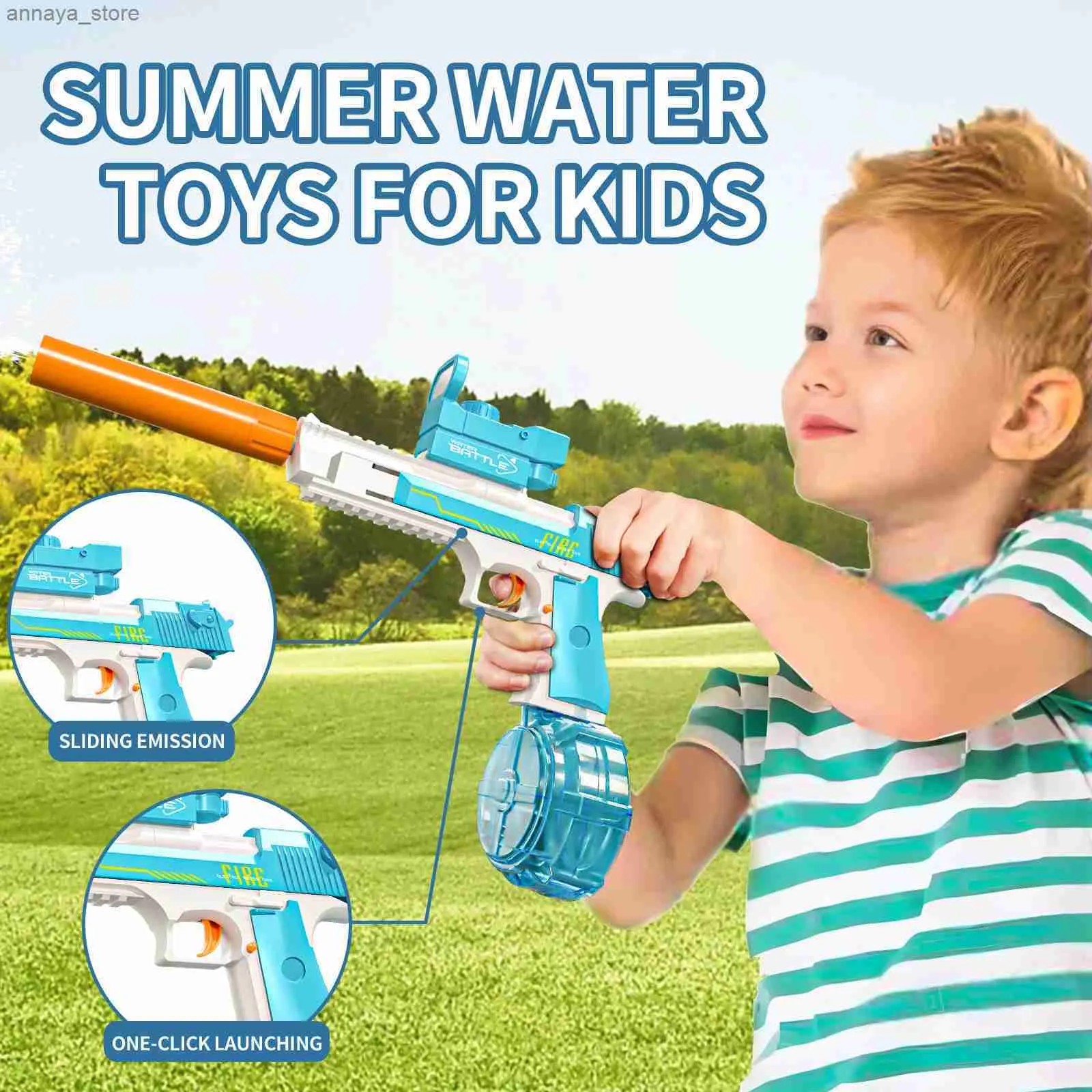 Gun Toys Electric Water Gun Large Capacity Long Range Repeating Pistol Automatic Summer Water Blaster Water Sprinkler Toys for BoysL2404