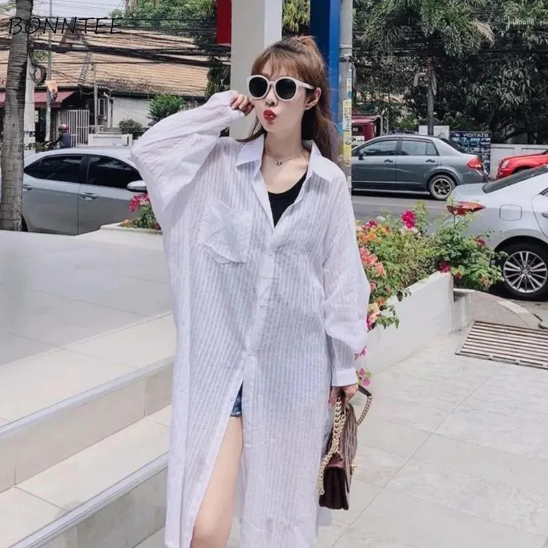 Women's Blouses Sunscreen Shirts For Women Long Sleeve Spring Summer Thin Clothing Korean Style Loose Fashion Young Female All-match Solid