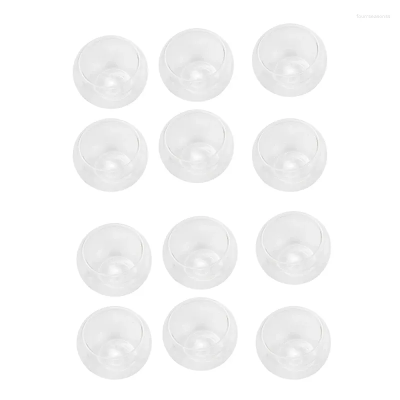 Tazze 12pcs 50 ml limpida bere tazza sana resistente a doppia parete a doppia parete tazze d'acqua dell'acqua di tè