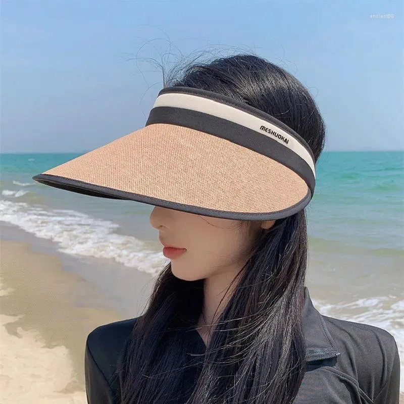 Chapeaux à bord large soleil pour femmes chapeau uv protection vide top top ajusté boucle de boucle d'été