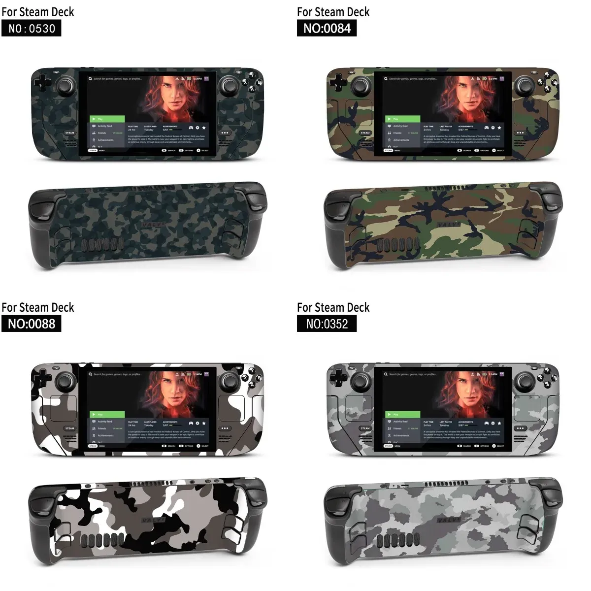 Cases Personality Camouflage Vinyl Skin Sticker For Steam Deck Sticker Protective Decal Anti Fingerprint Steam Deck Skin Sticker