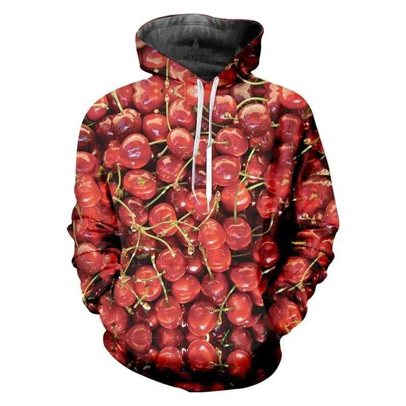 UQM1 Nowe męskie owoce Fruits Foods Drukowanie bluz z kapturem dla mężczyzn graficzne bluzy z kapturem Dzieci Modne zabawne pulovery Y2K Ubranie 240424