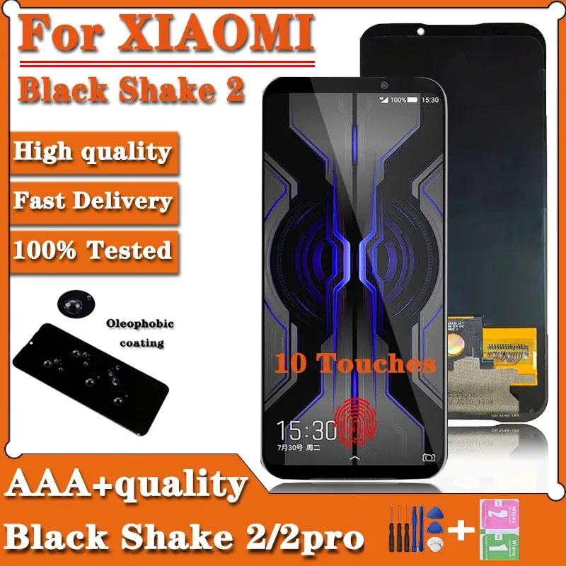 Écrans 6.39'Super AMOLED pour Xiaomi Black Shark 2 LCD pour Xiaomi Black Shark 2 Pro SKWH0 LCD Affichage tactile Digitizer l'écran