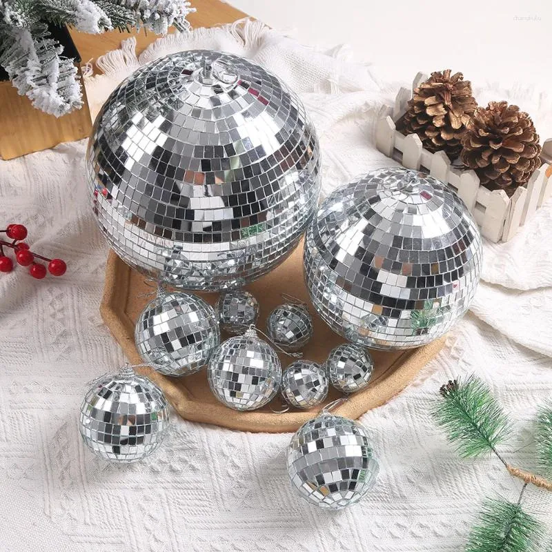 Decoração de festa 3-12cm Bola de Natal Prata Bola de Natal Ornamentos pendentes Decoração de casa Navidad Ano 2024 Suprimentos