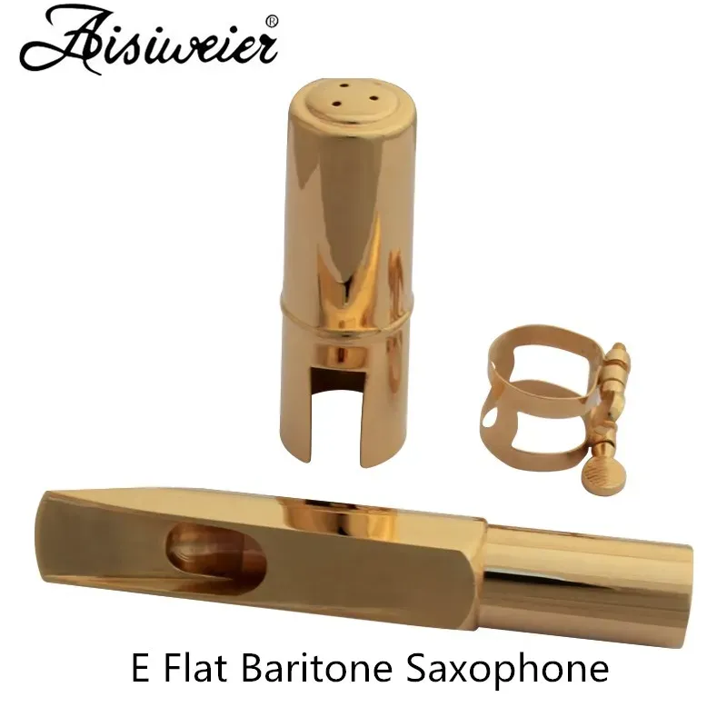 Saxofoon Goldplated Brass E platte baritonsaxofoon mondstuk 59