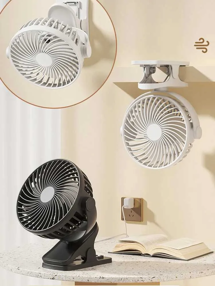 الأجهزة الأخرى المحمولة USB Mini Clip Fan 360 Rotating Deplable Super Super Super Electric Electric Fan Small Adtiling Vany J240423