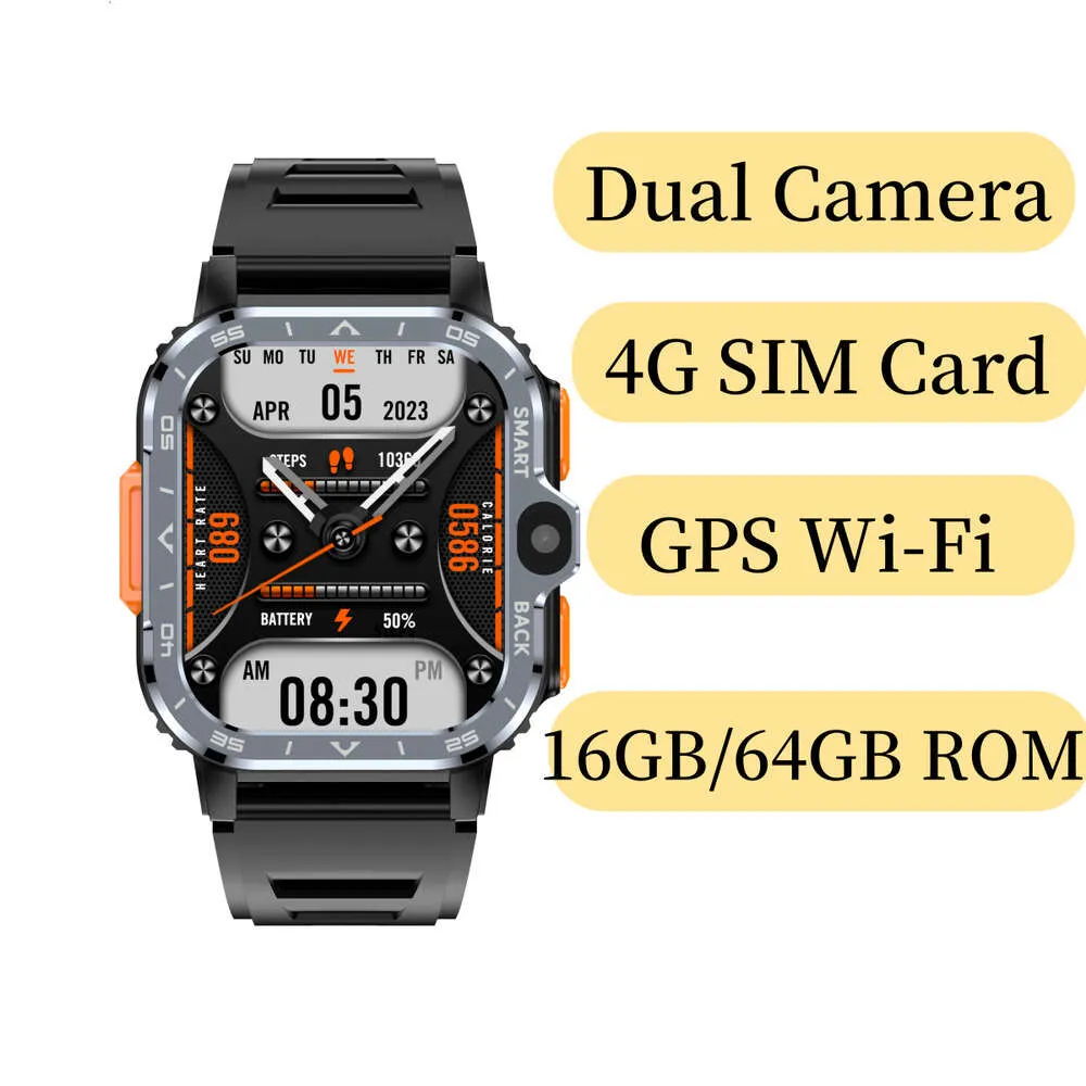 PGD 5G 4G NET Smartwatch GPS WiFi HD Dual Camera Sistema Android Sistema 16G/64G Memoria Accesso a Internet SIM SIM Smartwatch uomini