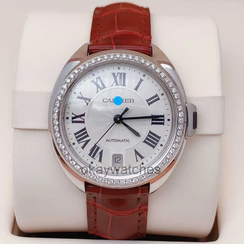 Циферблаты работы автоматические часы Carter Instant Flash Sale Watch Watch Series серия ключей WSCL0017 Автоматический механический задний алмазный вставка