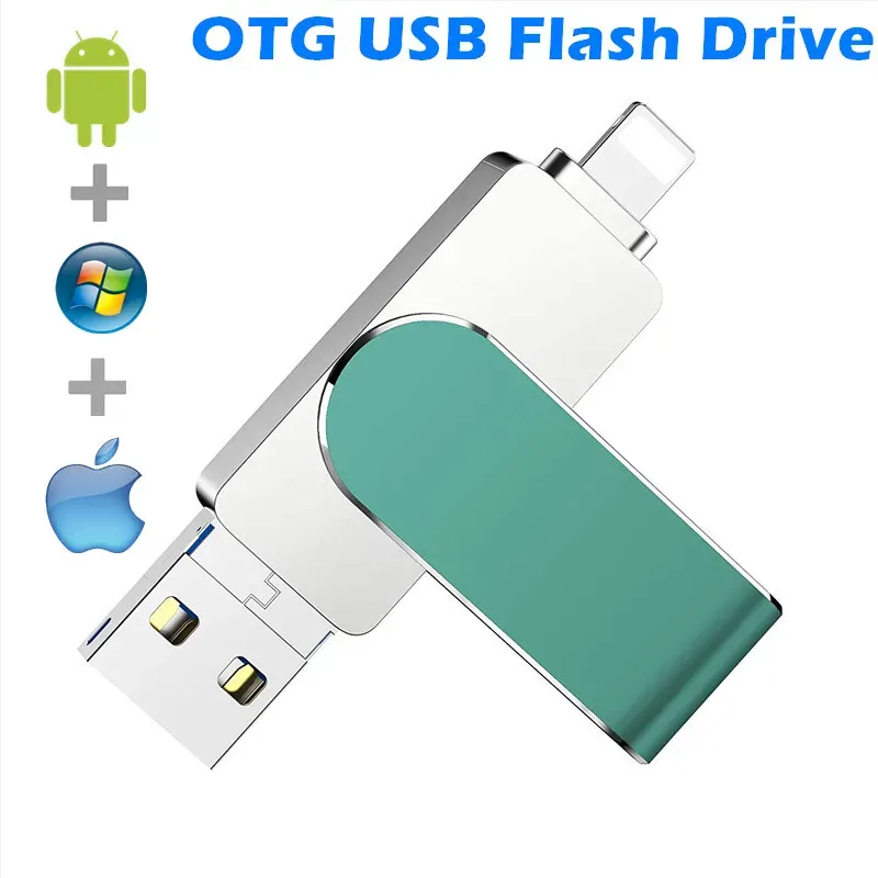Drives USB Flash Drive 16 GB 32 GB 64 GB U Dysk OTG Lightning Connector USB3.0 Stick 256 GB 128 GB MFI dla iPhone'a 12/11/X/8/7/6/iPad