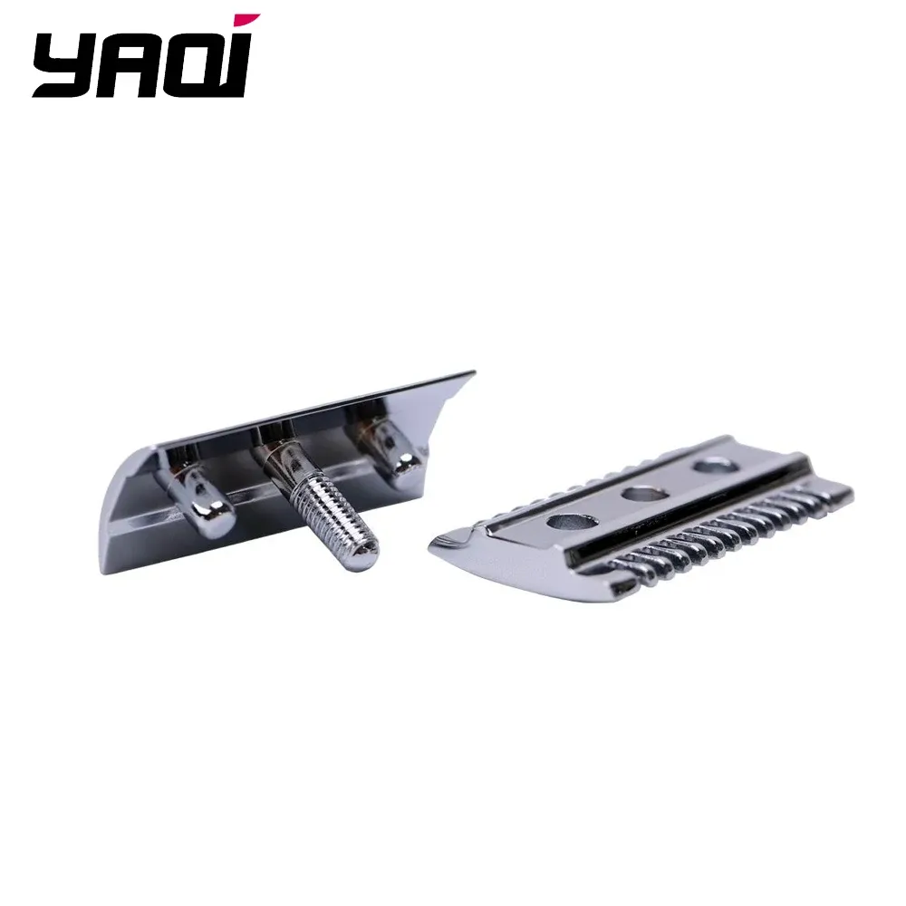 Blades "The Flipside by Yaqi" Un double peigne double niveau d'agression masculine rasor en chrome