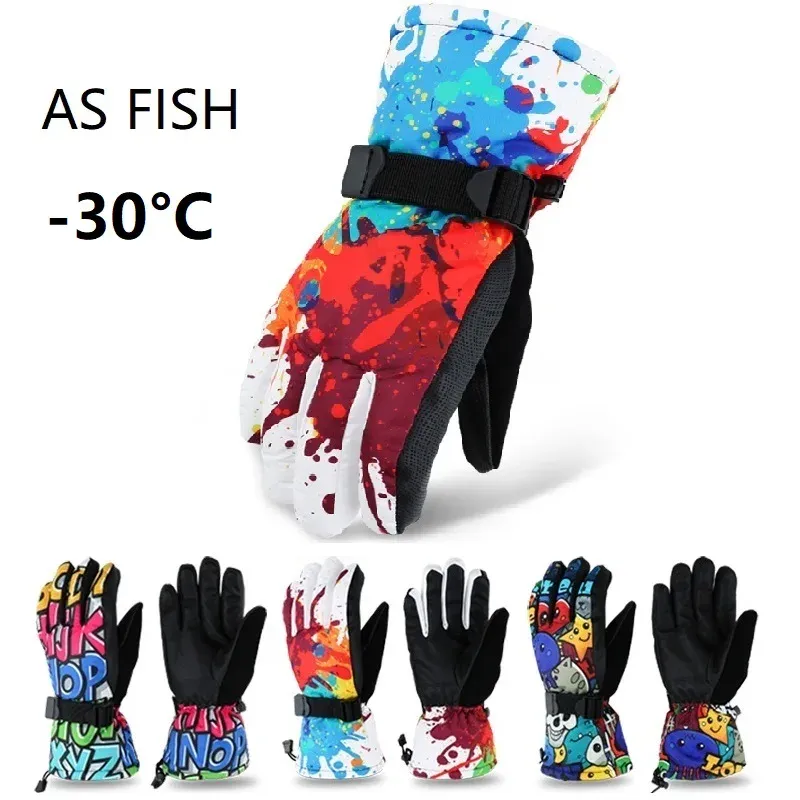Gants en tant que poisson professionnel adolescent adolescents gants de ski gants de snowboard gants moto d'hiver thermique grimpant gants de neige imperméables