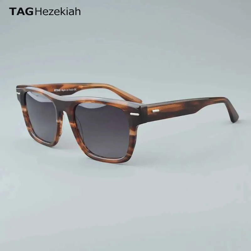 Óculos de sol Tag Hezekiah Luxury Marca Sunglasses Men T8757 Óculos Superiores de Qualidade Sol Designer Vintage Designer de óculos de sol UV400 Mulheres 240423