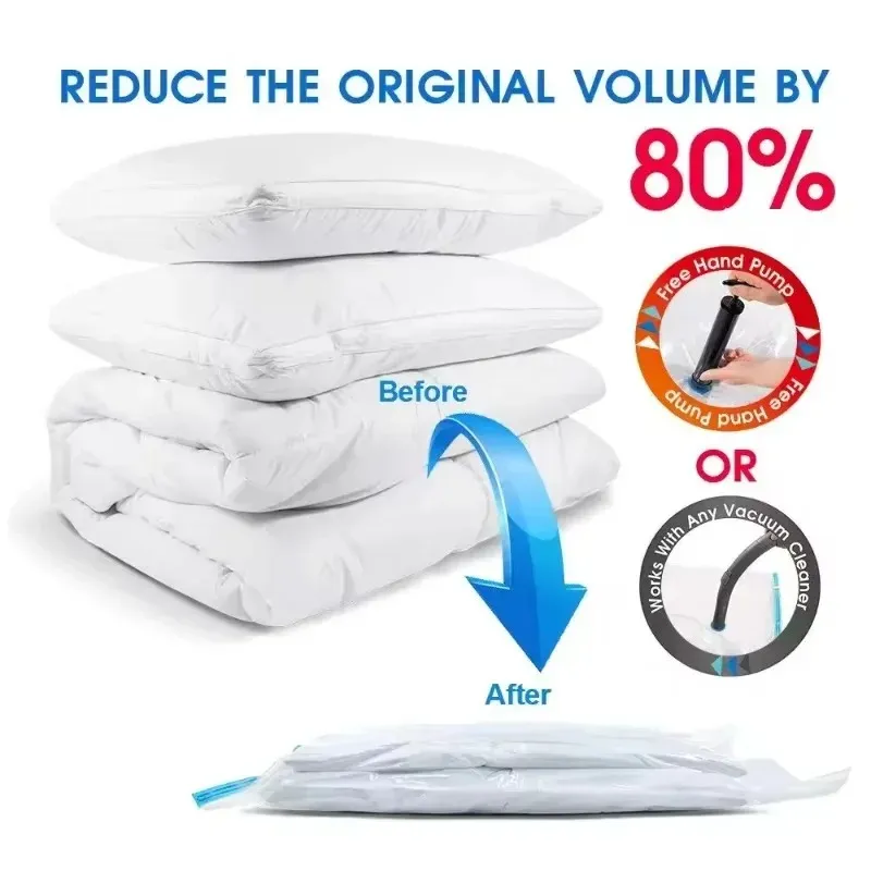 Vacuum Storage Bags Vacuum Seal Bag Space Saving Bags for Comforters Clothes Pillow Bedding Blanket Storage