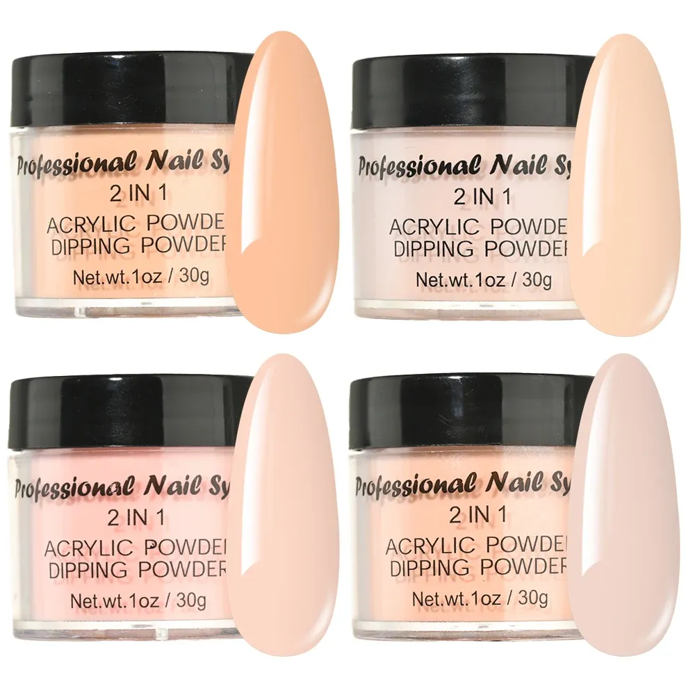 Liquidi leggeri nudi in polvere acrilico in polvere manicure intagliato fine per polvere di polvere di polvere di pigmento esteso per decorazioni per nail art fai -da -te