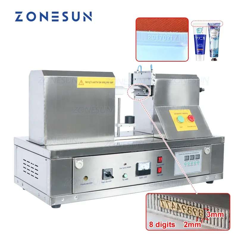 SEALERS ZONESUN Semi Automatisk tandkräm Hand Sanitizer Cream Soft Tube Ultrasonic Sealing Machine