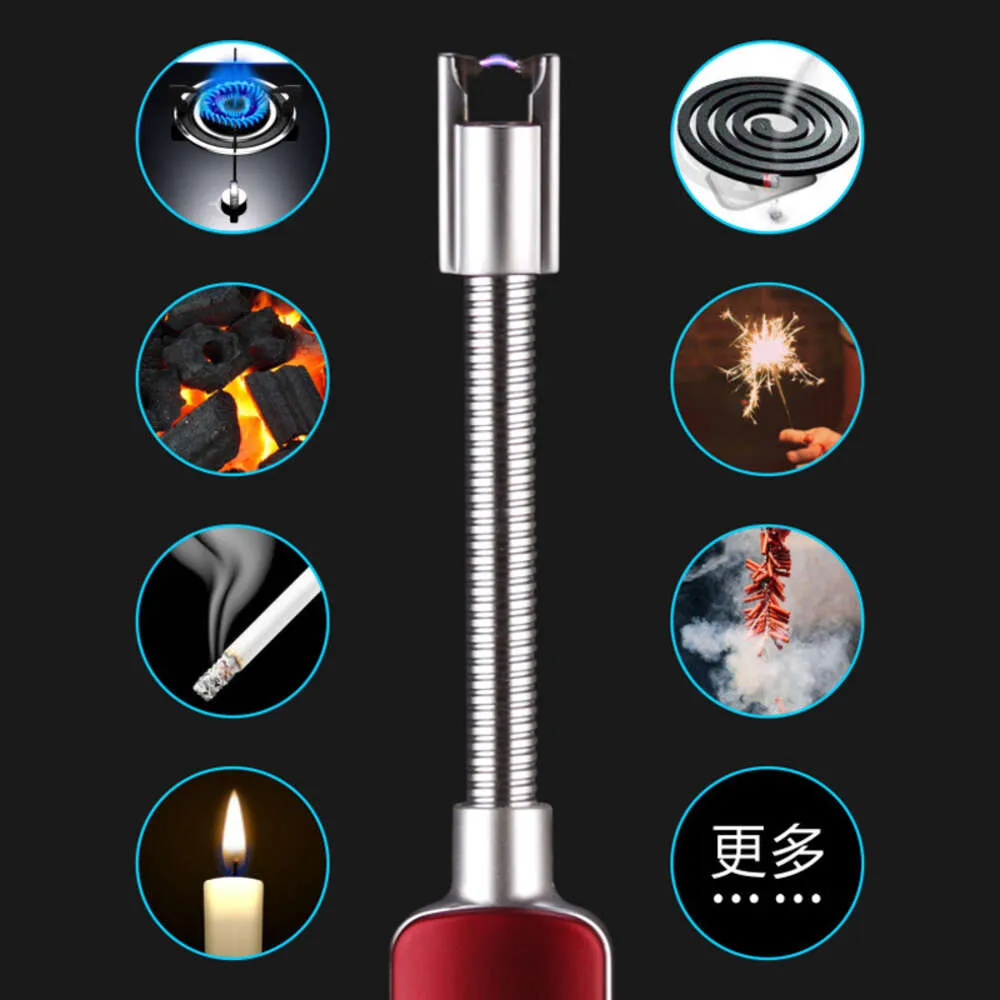 Rechargeable Candle Lighter Long For Kitchen Without Gas Stove Grill BBQ Plasma ARC Pulse Igniter Flameless Windproof Lighters With Hook