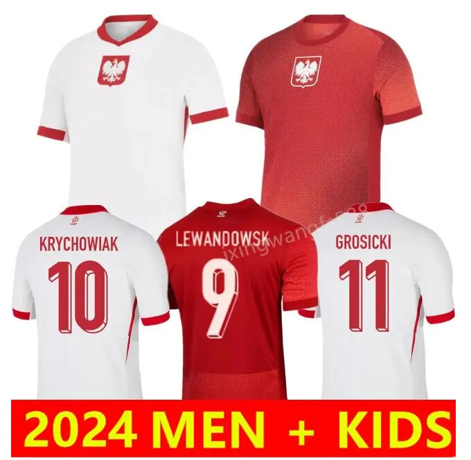 2024ポーランドレワンドフスキーサッカージャージーポロニア24/25 Krychowiak Grosicki Zielinski Milik Zalewski Szymanskiポーランドフットボールシャツ