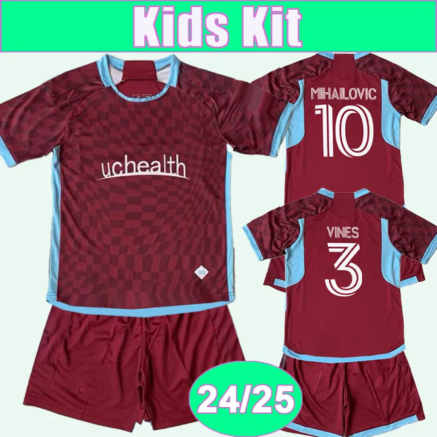 24 25 Colorado Kids Kit Soccer Jerseys LEWIS FERNANDEZ RONAN ANDERSON MIHAILOVIC CABRAL Home FootBall Shirt Rapids Short Sleeves Uniforms