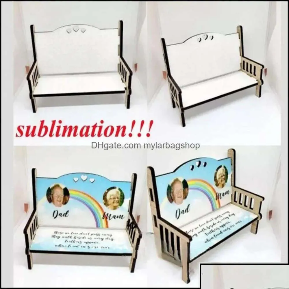 Supplies festives privilégiés événement de fête Home Garden Sublimation MDF Memorial Benches Blank Wooden Ornement Heat Dhf4u Drop del Dhfo0