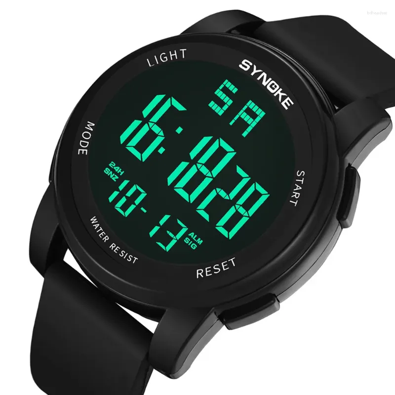 Wallwatches Synoke Brand Men Sports Watch Fashion Chronos Countdown impermeable LED Digital Mirble Relogio Masculino