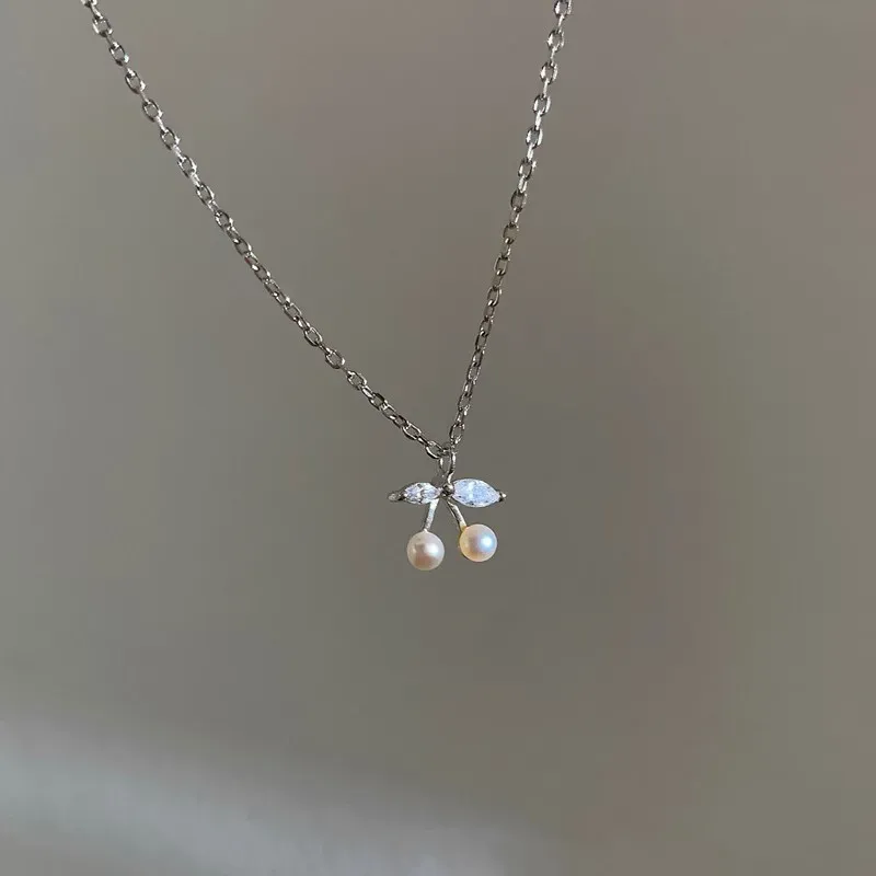 Halsketten Imitation Perlenkette Weibliche Kirschschlosskette