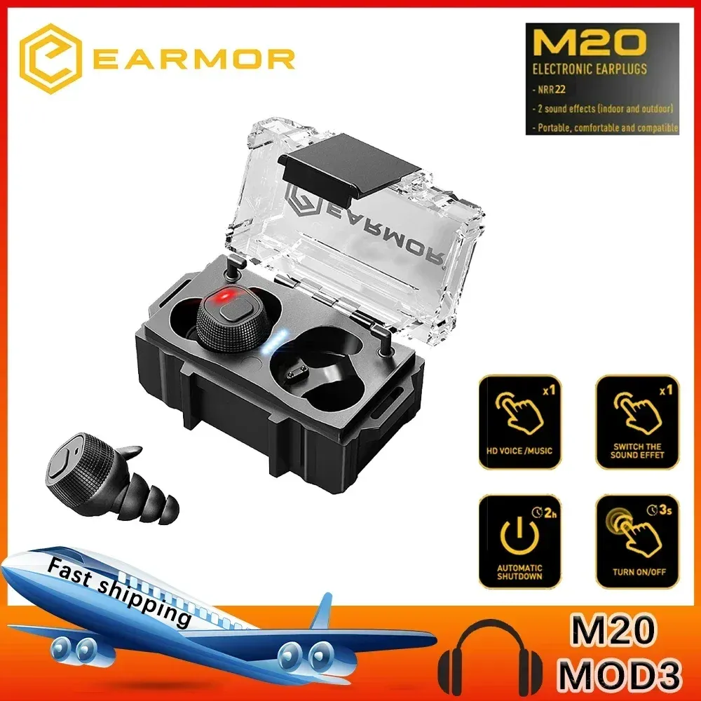 プロテクターEarmor M20電子耳栓ヘッドセットアンチノイズ耳プラグノイズキャンセル撮影聴覚保護のためのキャンセル耳マフNRR22DB