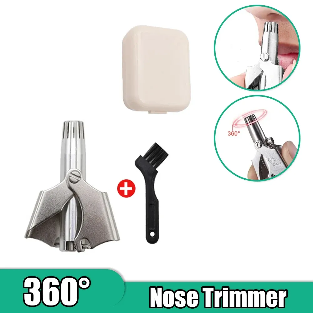 Trimmer Stainless Steel Nose Trimmer for Men Manual Trimmer for Nose Vibrissa Razor Shaver Washable Nose Ear Hair Trimmer Care Tools