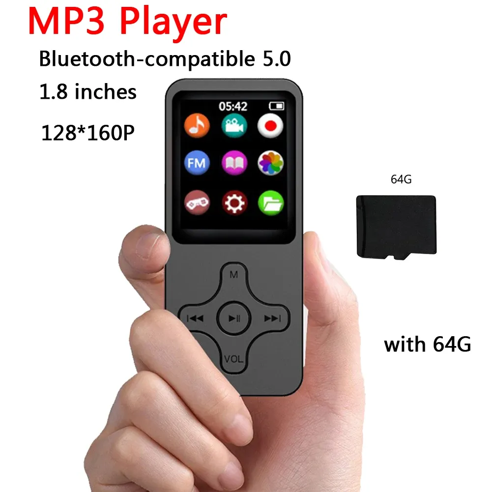 Lecteur Hifi MP3 Player Walkman avec ebook / enregistreur Bluetooth Compatible 5.0 MUSIQUE MUSIQUE MUSICE VIDEO MULTIFONCTIONN