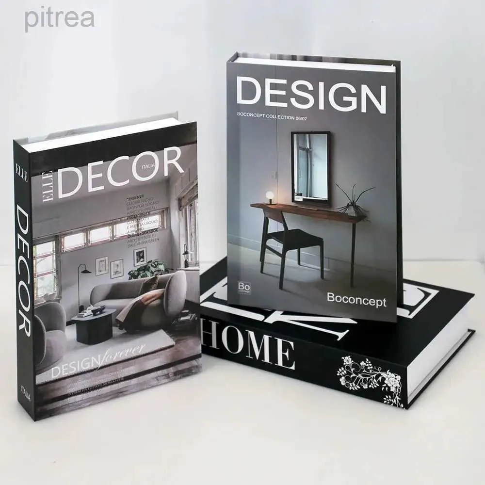 Decoratieve objecten Figurines 3 stks/Set Modern Simple Fake Book Living Room Faux Books Villa Plank Room koffietafel Rekwisieten Boek ornamenten Home Decor D240424