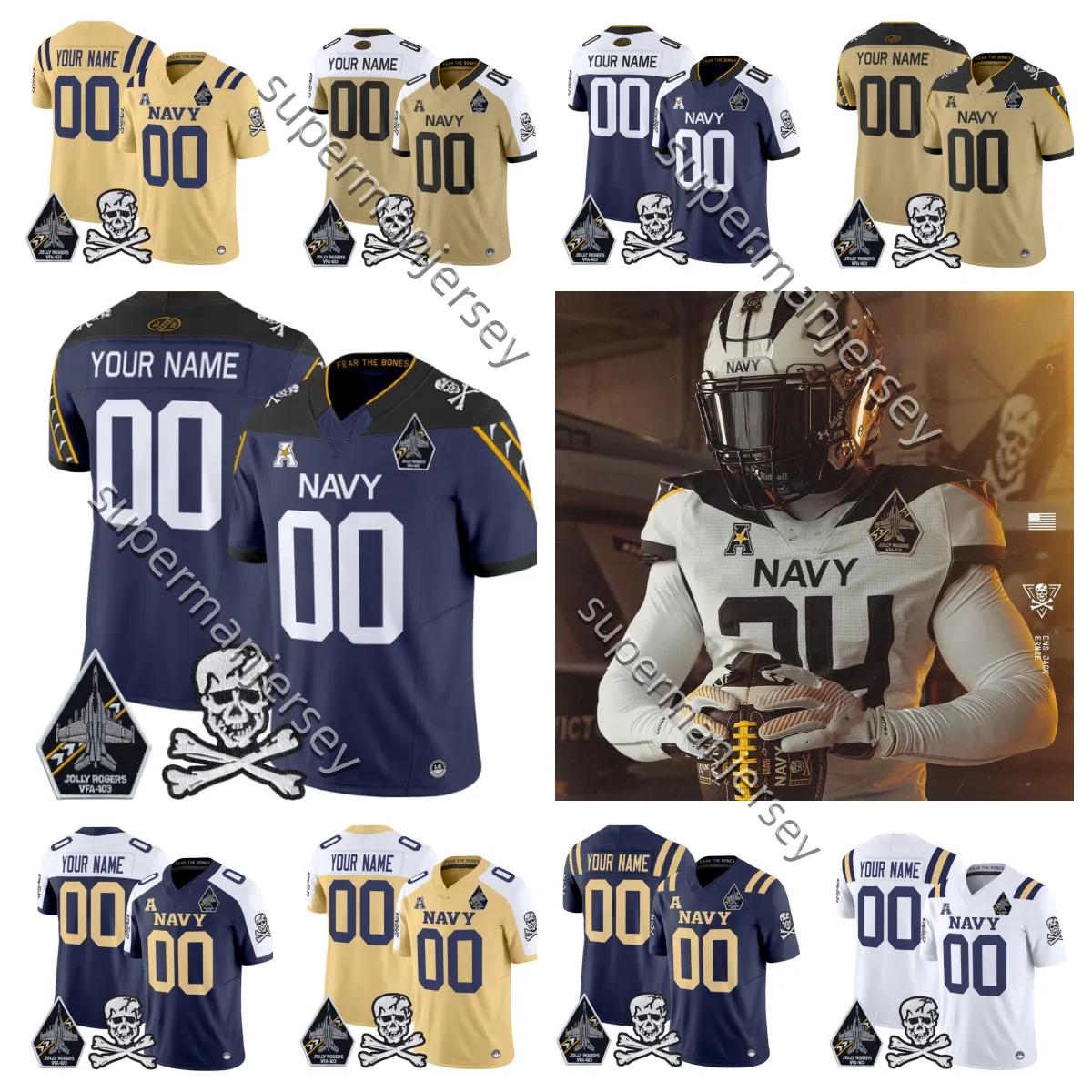 Custom NCAA Navy Midshipmen College Football Jersey Blake Horvath, Eli  Heidenreich, Colin Ramos, Braxton Woodson, Roger Staubach, Joe Bellino