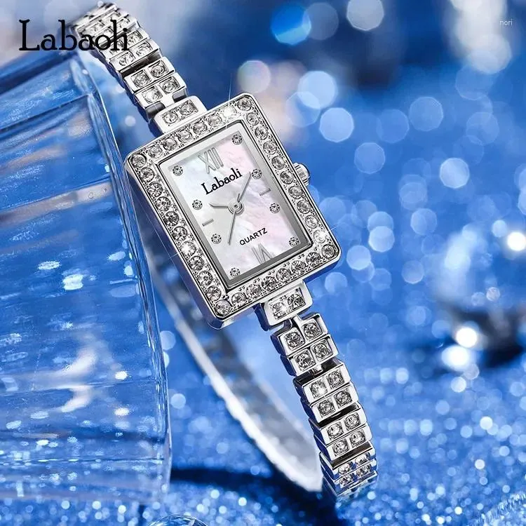 Armbanduhren Labaoli Light Luxury Armband Watch Square Quarz Uhren Damen wasserdichte Uhr Diamant Eingelegtes La126 Reloj Hombre