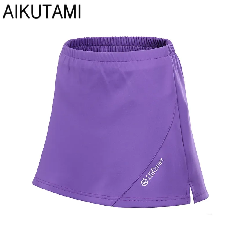 Skorts Novo tênis respirável e respirável seco skorts Mulheres antiengerentes da cintura elástica esportiva de caldes esportes de badminton saia de tênis de badminton