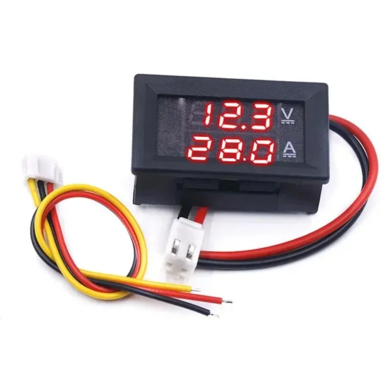 2024 DC 0-100V 10A Digitale voltmeter Ammeter Dual Display Detage Detector Stroommeter Paneel Amp Volt-meter 0,28 