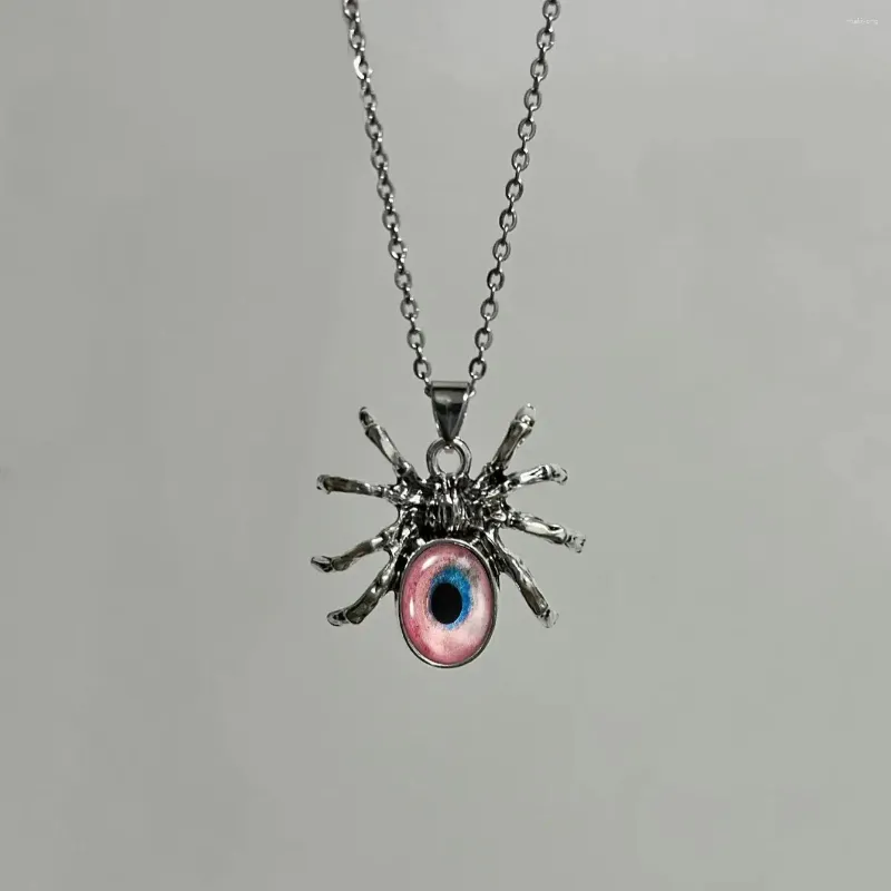 Hänge halsband gotisk vampyr spindel halsband kvinnor man hedniska alternativa smycken tillbehör skräck blodfläckade ögon choker