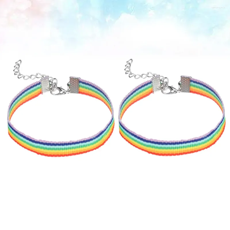 Bracelets de charme bracelet corde de bracelet tissé le cadeau 2pcs pour les hommes LGBTQ provoquez des parties de soutien