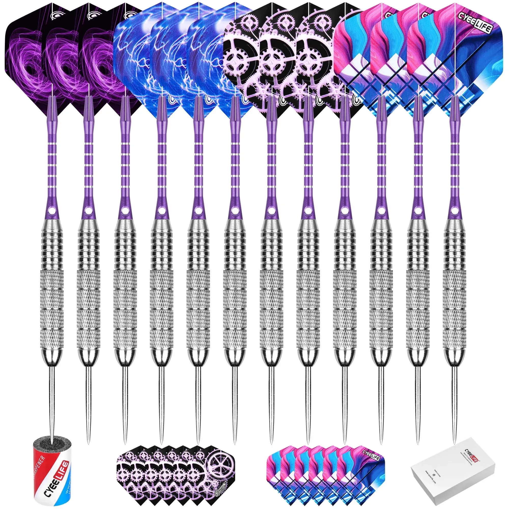 Darts Cyeelife 20/22G 6/9/12pcs/Set Hard Dart stalen naaldoefening valbestendige professionele flyer pak buitenbar entertainment