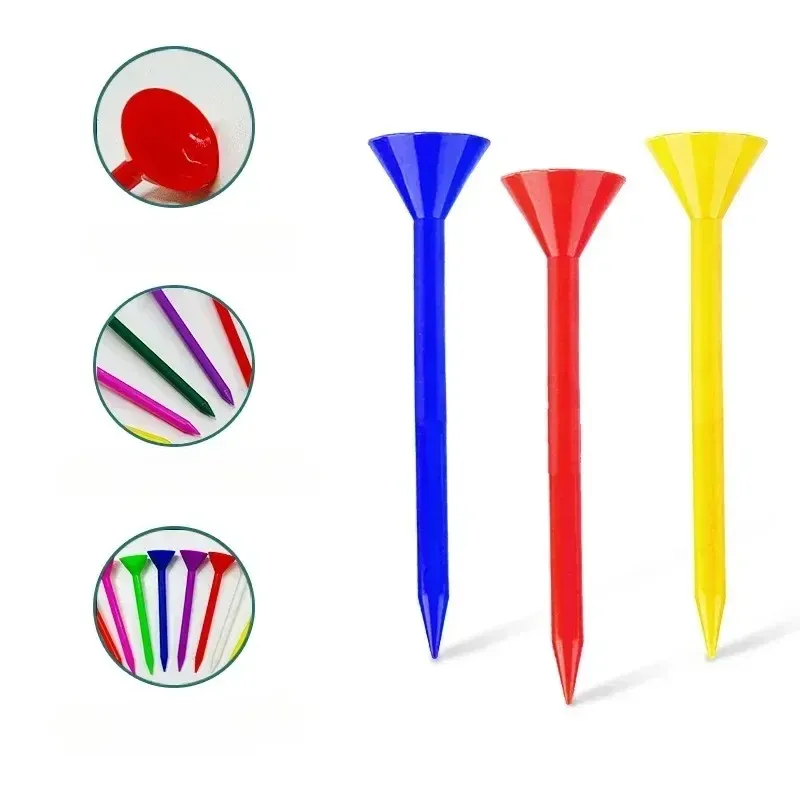 2024 Golf Tees Plastique en forme de tasse Couleur mélangée durable disponible Auxiliaire Pratique accessoires de golf