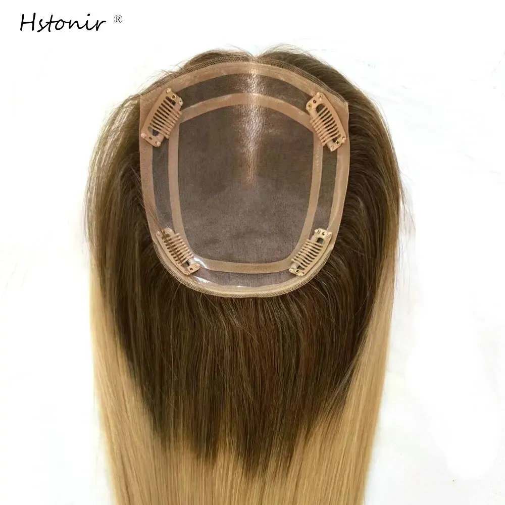 Toppers Hstonir European Remy Hair Topper Human Hairpiece Toupe Hair Pad dla kobiet peruki 100% naturalne akcesoria do włosów dla Lady TP04