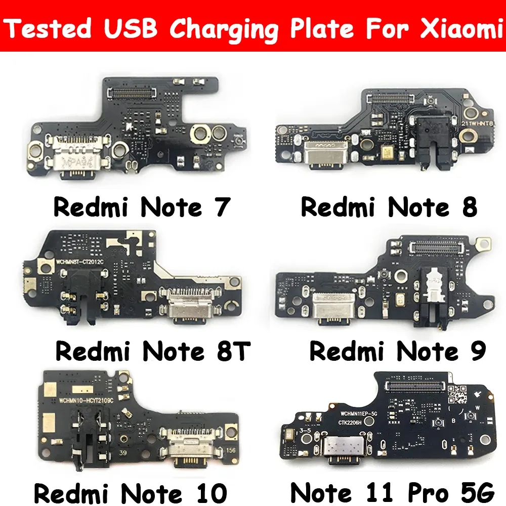ケーブル新しいUSB充電コネクタポートUSBボードXiaomi RedmiのDock Flex Cable Note 10 7 8 9 Pro 8t 9S充電プレートRedmi Note 11