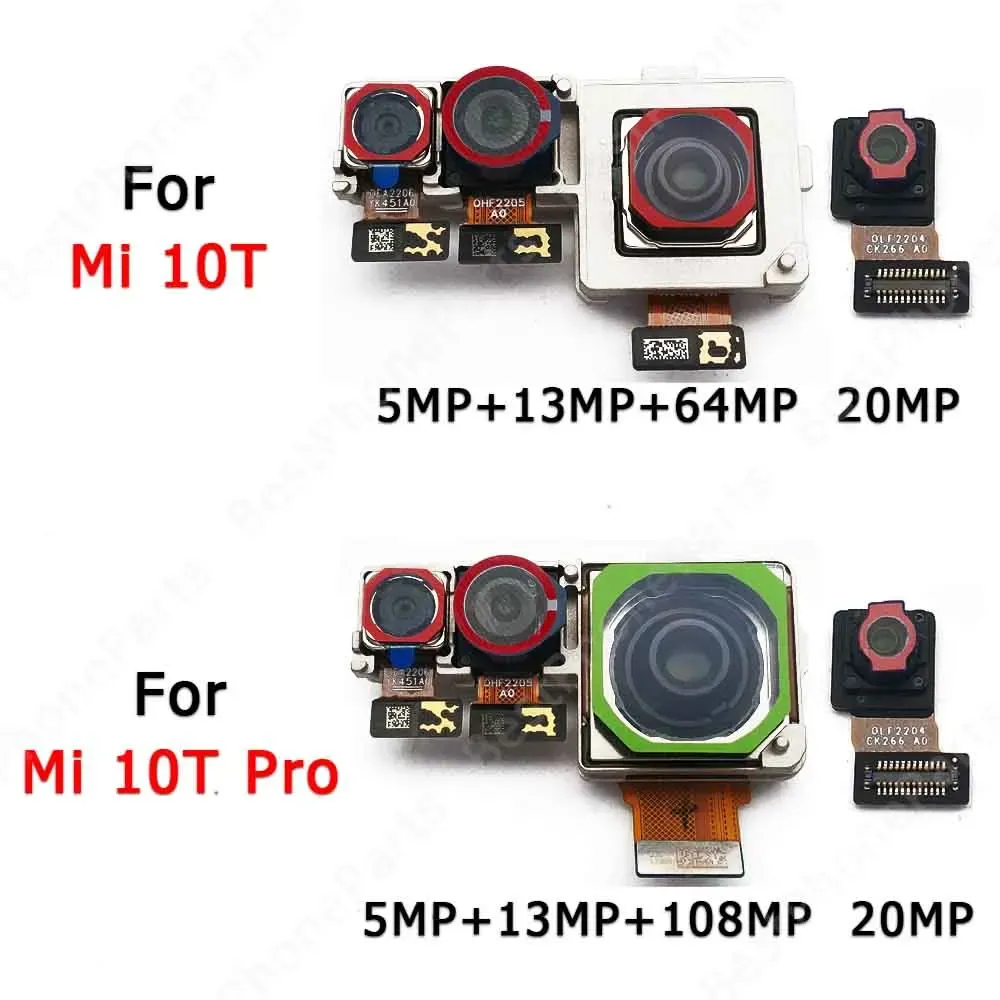 Kablar för Xiaomi Mi 10T Pro 5G Original Back Backside Selfie Facing View Small Camera Module Flex Frontal Ersättningsdelar