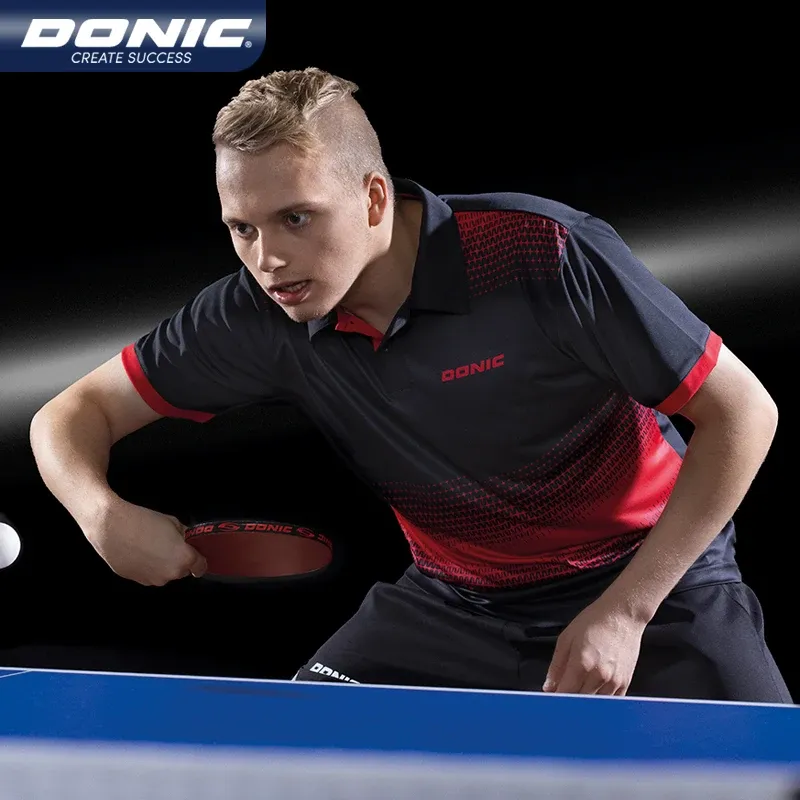 Trikots Donic Tischtennis Kleidung Sportbekleidung Kurzarm T -Shirt Ping Pong Sport Trikots 83223 Tops