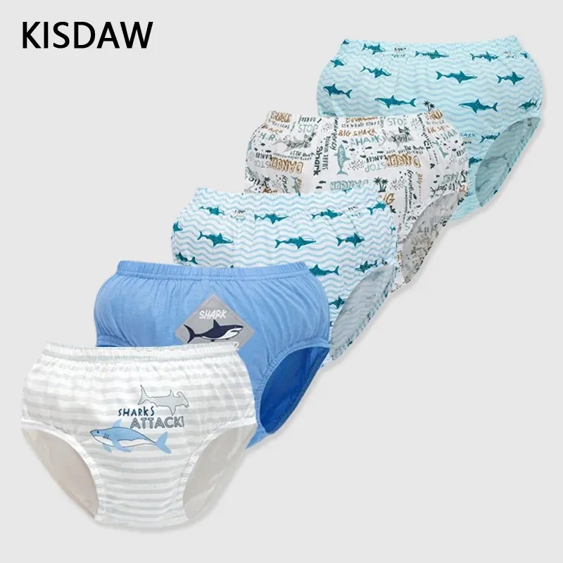 Roupa íntima 5 PCs/lote Cotton Children Roufera Padrões de desenhos animados meninos calcinha de calcinha respirável cueca boxers de meninos à prova de suor macio