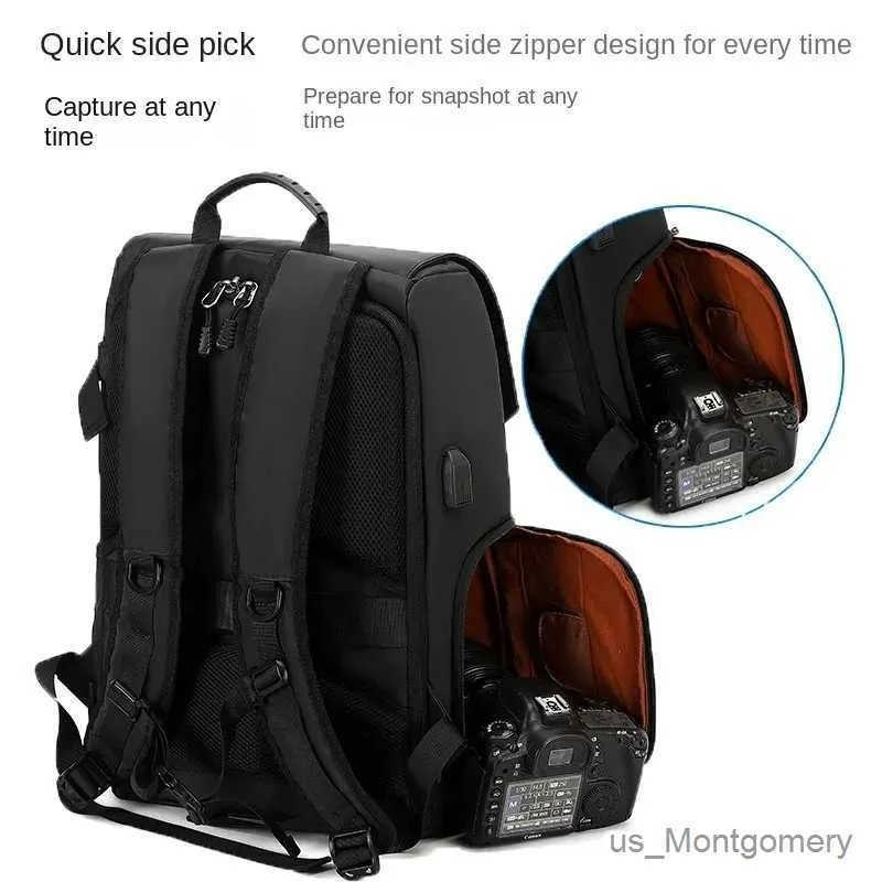 Waterproof Camera Backpack Large Capacity SLR DSLR Drone Tripod Bag Fits 17 inch Laptop Multifunctional Outdoor Photography Travel Pack