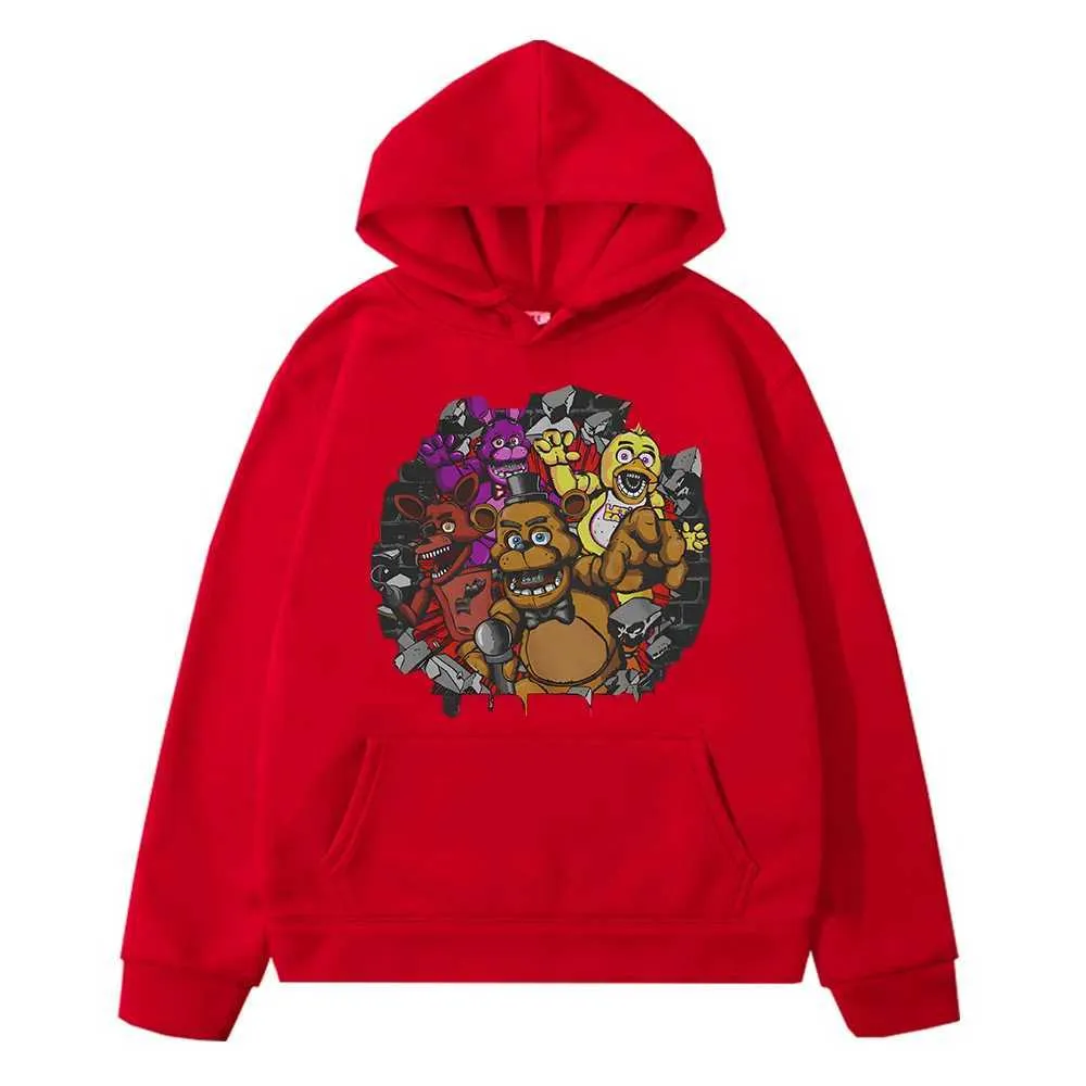 Sudaderas con capucha masculina sudadera con oso juego de conejo kawaii sudadera lana sudadera de vellón chaqueta otoño y2k sudadera fnaf anime capulitación de chicos para niños