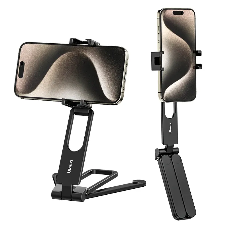 Trépieds Ulanzi MA26 Trépied de téléphone pliable Mini Pocket Trépied pour téléphone Horizontal Shooting Extension Video Microphone Video Microphone